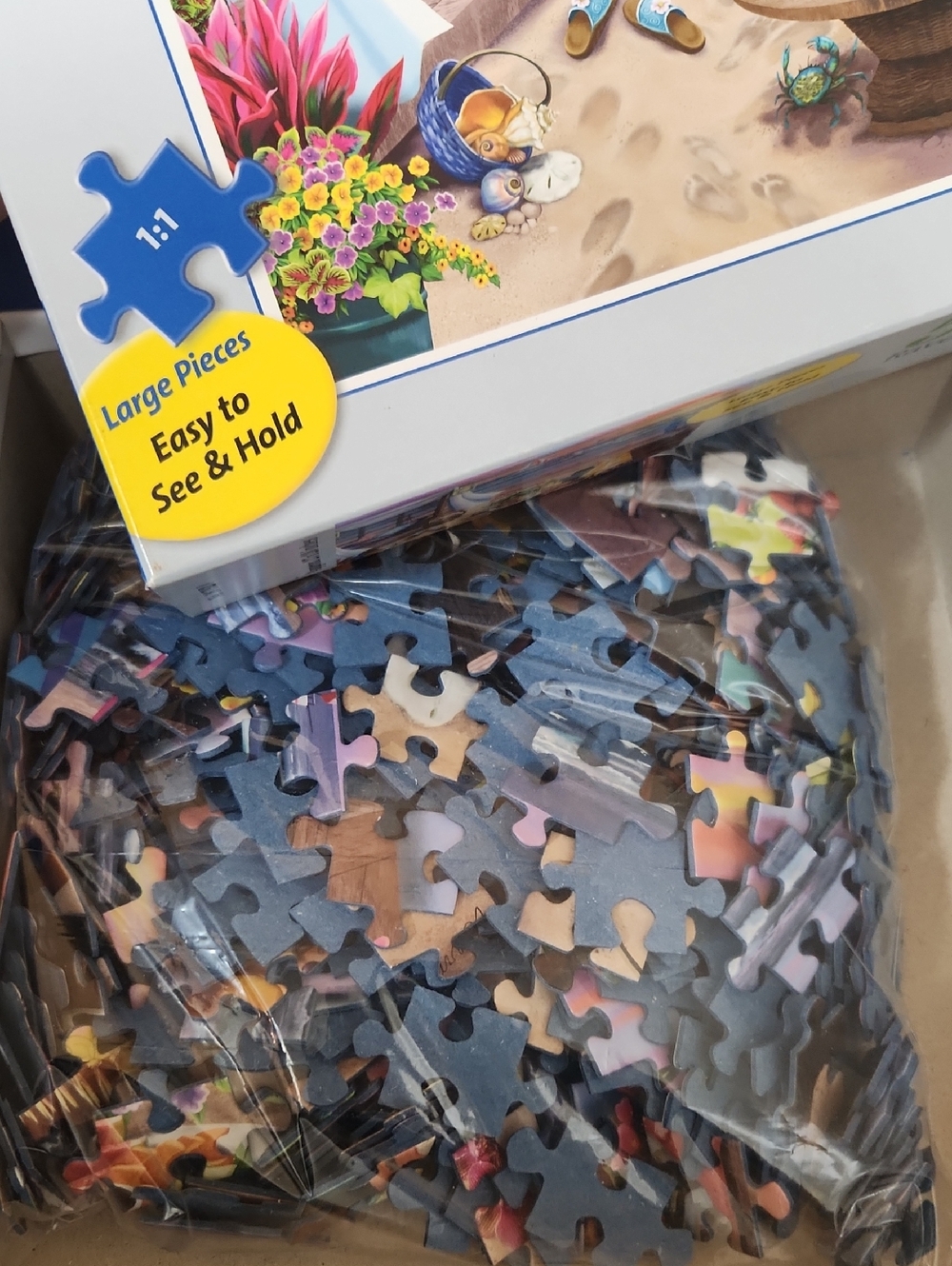 2 Ravensburger 500 Pc Puzzle Cabana Retreat Beach & Northern Lights Large Format - Picture 9 of 9
